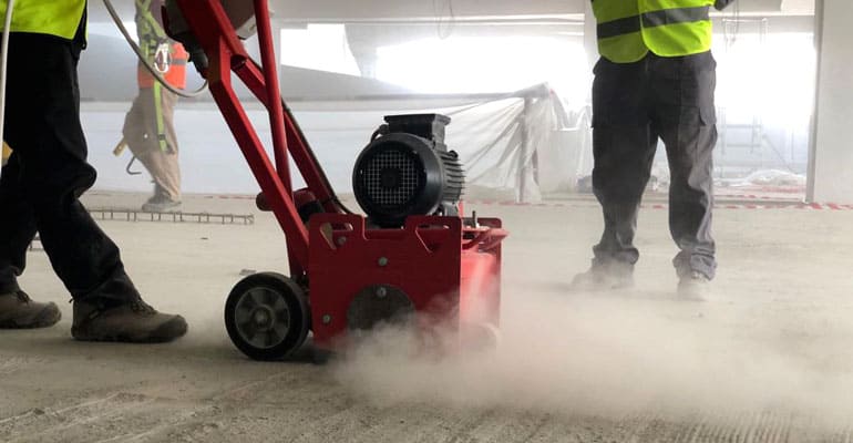 Concrete surface preparation work by Hi-Crete Systems