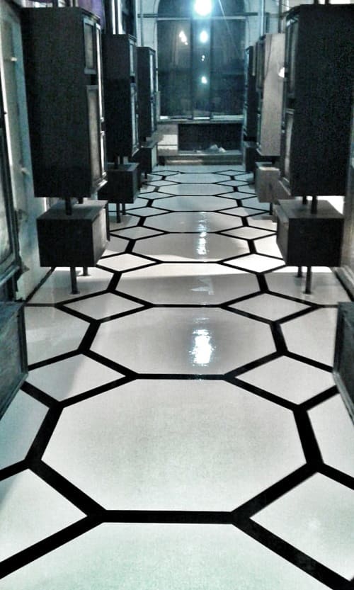 Decorative flooring in a commercial interior