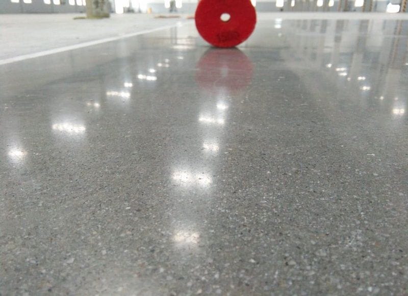 Polished concrete floor in a modern building