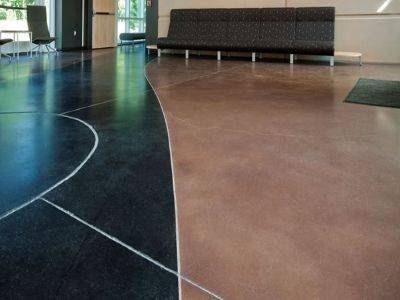 Integrally colored concrete flooring with a smooth, finished surface in Pune, India.
