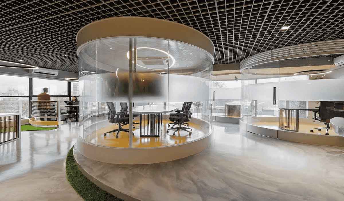 Designer metallic epoxy flooring installation in Pune, India.